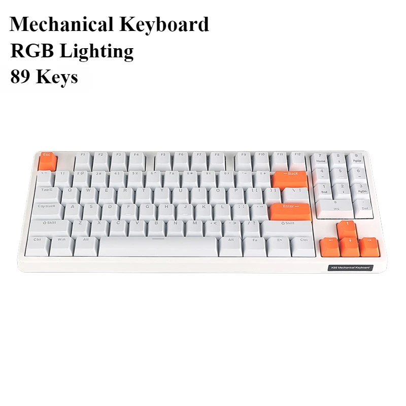 Mechanical Keyboard Wired USB with RGB Light Effect 89 Key Ergonomics Suitable For Gaming and Typing Mechanical Keyboard