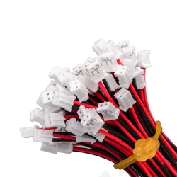 10PCS PH2.0mm single ended terminal wire, 2P power cord connection wire, patch cord, color ribbon cable in stock, red and black