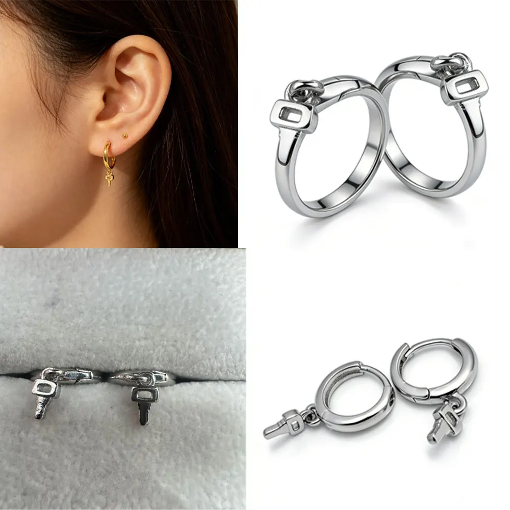 Pendientes de Líneas Geométricas, Joyería Simple, Moderna y Elegante, Pendientes de Aro con Circonita Cúbica para Mujer, Regalo para Parejas