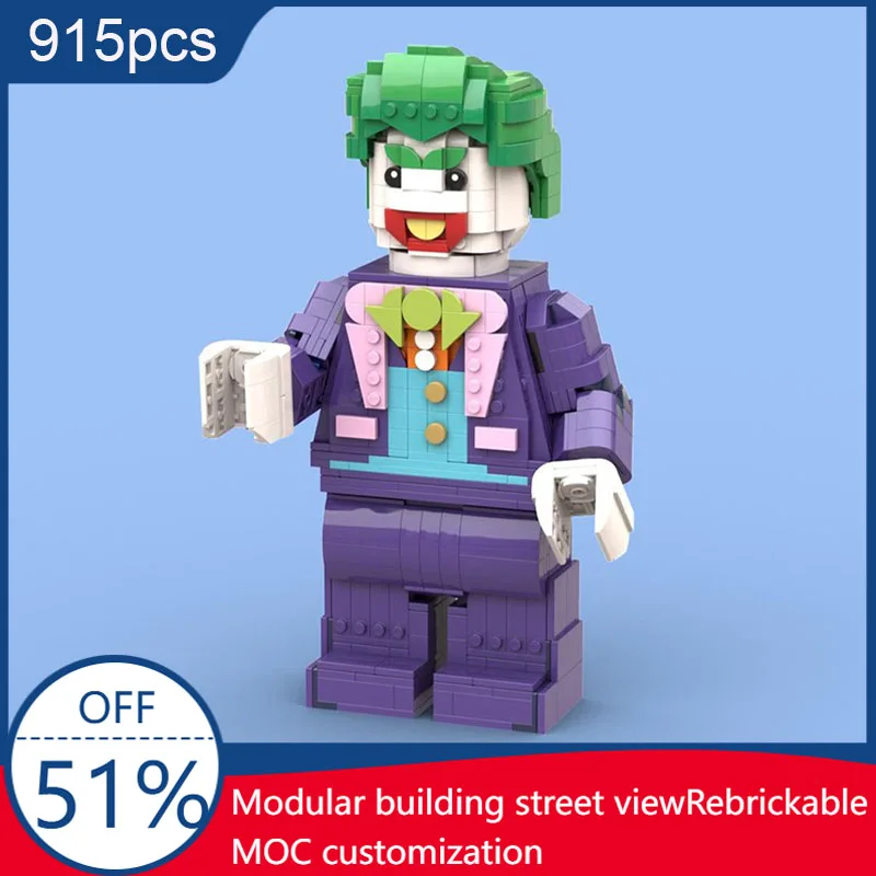 

915 шт. MOC скульптуры серии Джокер 6:1 мега фигурка модель строительные блоки технология кирпичи DIY творческая сборка игрушка в подарок
