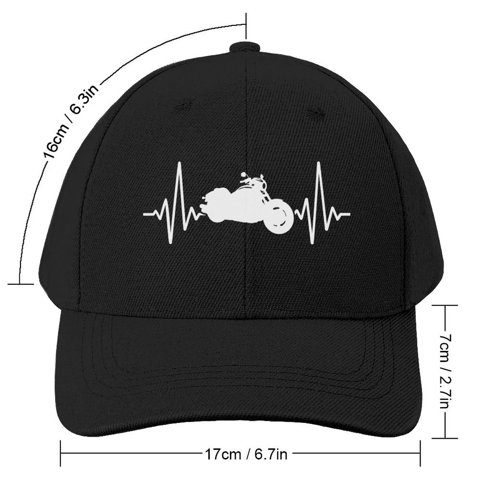 Motorcycle Heartbeat Baseball Cap custom Hat cute Mens Tennis Women's