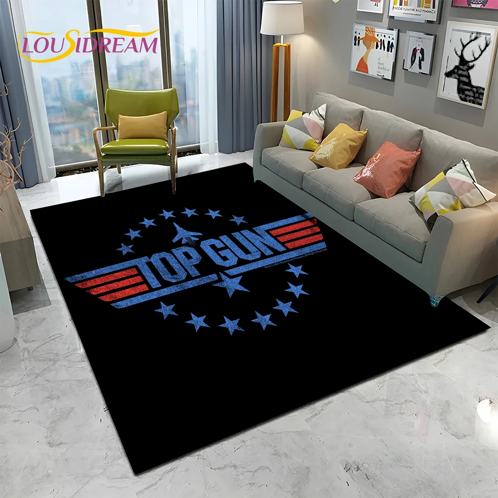 Classic Movie Top Gun Sign Tom Cruise Carpet Rug for Home Living Room Bedroom Sofa Doormat Decor,kid Area Rug Non-slip Floor Mat