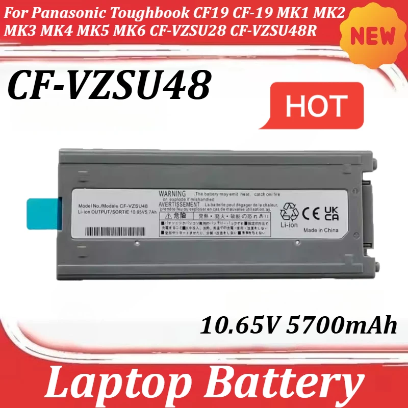 

New CF-VZSU48 10.65V 5700mAh for Panasonic Toughbook CF19 CF-19 MK1 MK2 MK3 MK4 MK5 MK6 CF-VZSU28 CF-VZSU48R CF-VZSU50 Battery