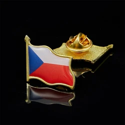 Insignia de broche de Pin de bandera de solapa de Metal ondulada nacional de la República Checa para accesorios de disfraz Vintage