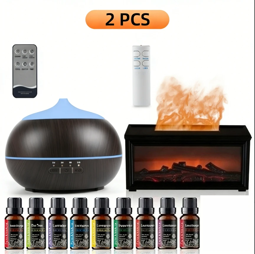 

7 colors of essential oil fireplace diffuser mini flame aromatherapy fireplace humidifier aromatherapy oil diffuser