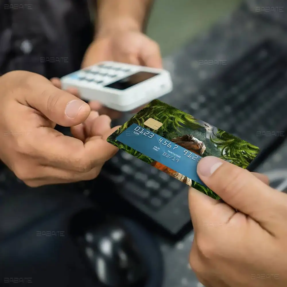 ديناصور الكرتون الحديقة الجوراسية أزياء لطيف الكرتون القط اللوحة لعبة فريدة من نوعها فيلم ملصق حالة الجلد لبطاقة الائتمان لا رقاقة #4