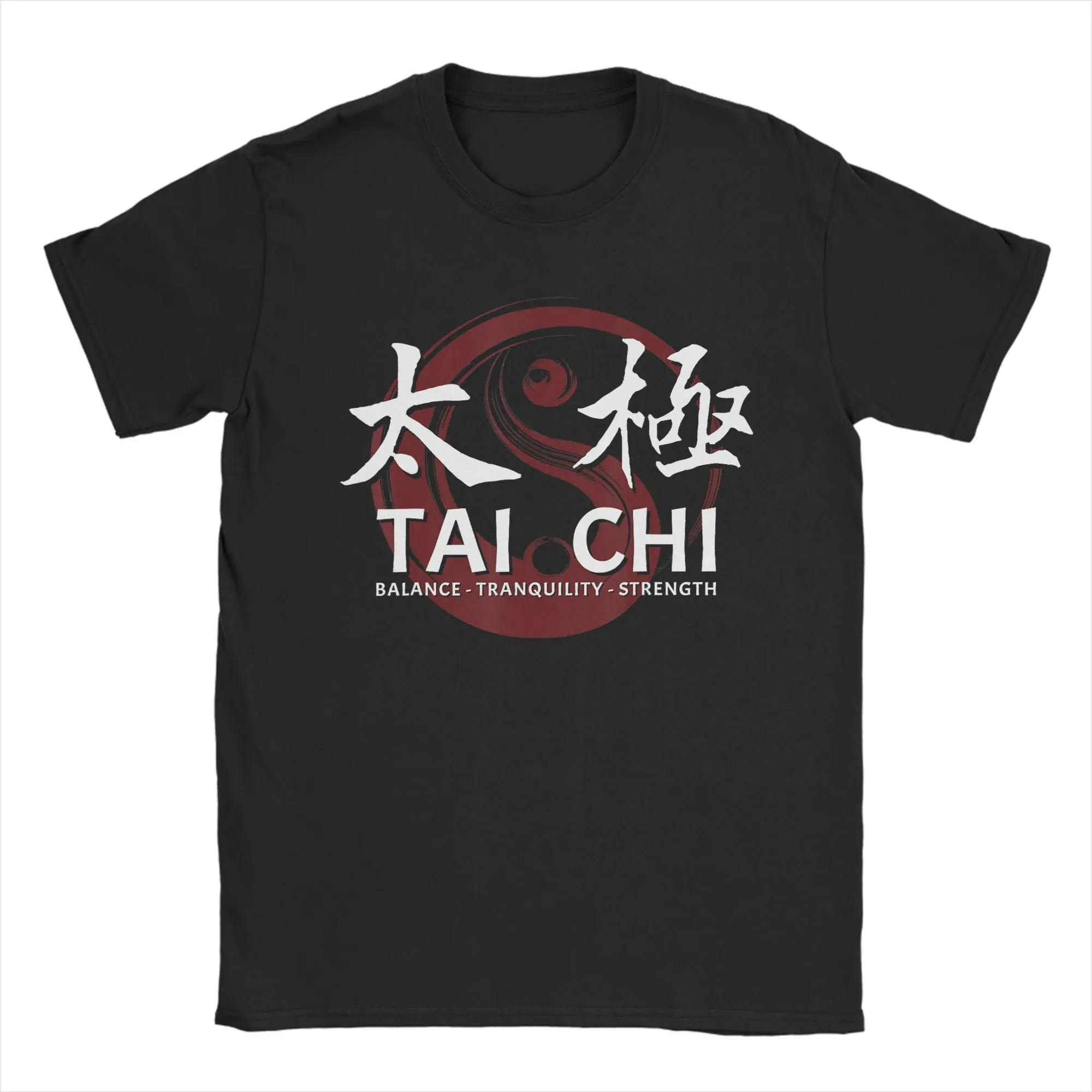 Tai Chi Meditation Martial Arts Zen Balance T-Shirts Men  Cool Cotton Tees Crewneck Short Sleeve T Shirts Gift Idea Clothes