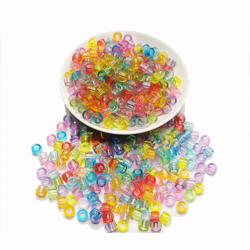 100Pcs/lot Mix Color Hair Braid Beads Decoration Pendants Clear African Hair Bead 4mm Large Hole Hair Clips for Braids Styling