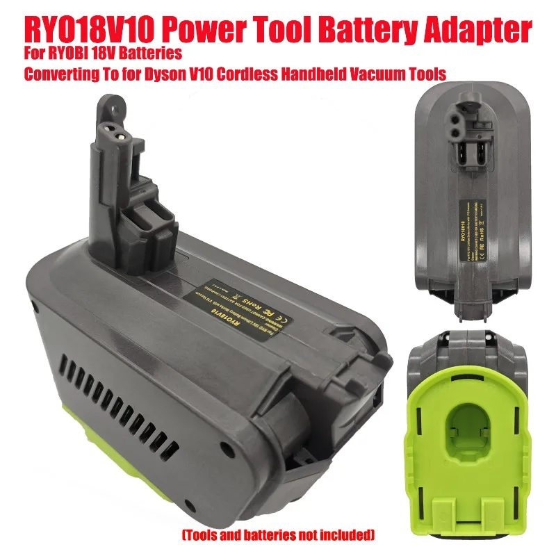 

Адаптер для аккумуляторов HAKSINKY RYO18V10, предназначенный для преобразования аккумуляторов RYOBI 18V в аккумуляторы для беспроводных ручных пылесосов Dyson V10.