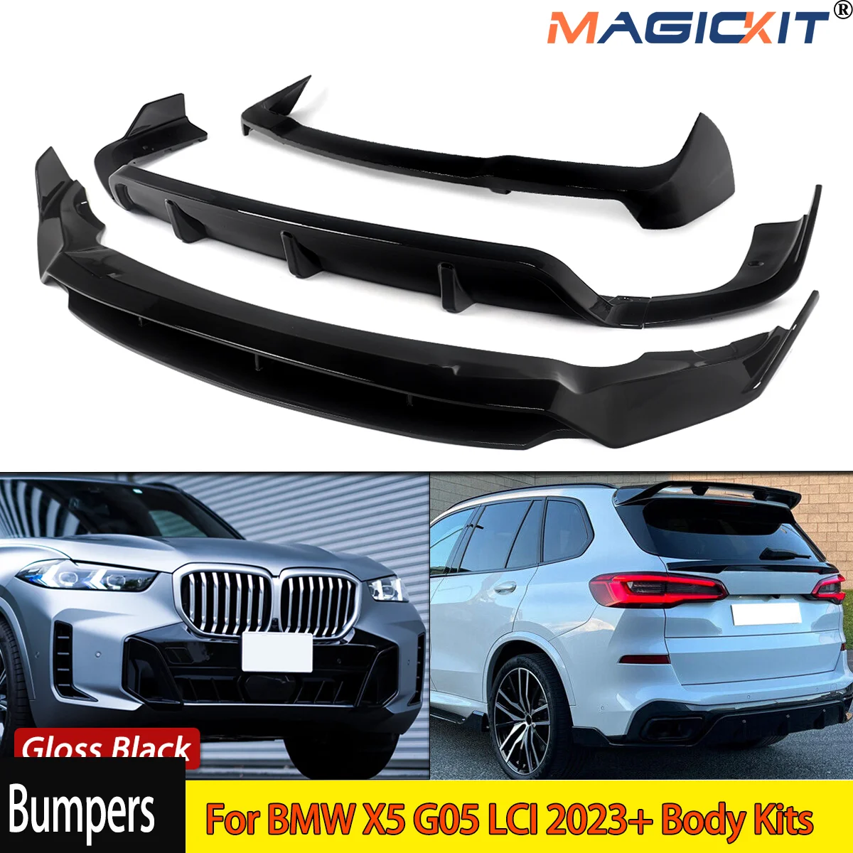 For BMW X5 G05 LCI 2023+ Body Kits Front Lip Splitter Roof Spoiler Rear Diffuser