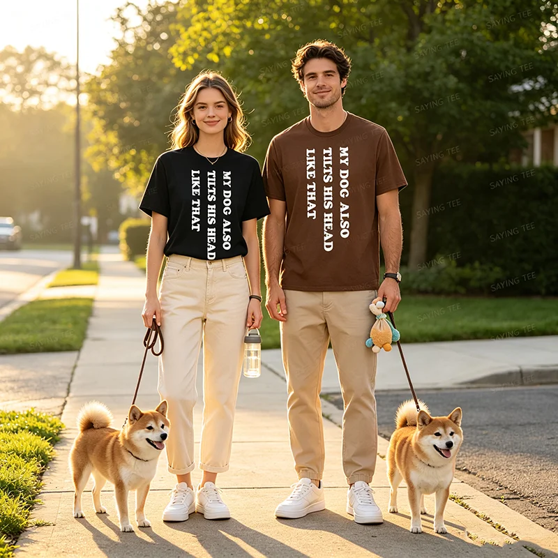 Mein Hund hebt auch seinen Kopf so an, lustiges Hundeliebhaber-T-Shirt, Y2K-Hundehumor, Buchstaben-Print, Streetwear, Welpenverhalten-Spruch-T-Shirt – Detail 5