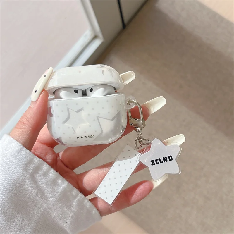 capa-kawaii-white-star-para-airpods-pro-2-com-etiqueta-de-estampa-de-bolinhas-para-airpods-4-3-2-1-capa-fofa-para-fones-de-ouvido