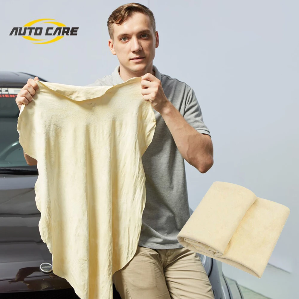 Natural Chamois Leather Genuine Leather Wash Suede Car Cleaning Cloth Absorbent Quick Dry Towel Streak For Auto