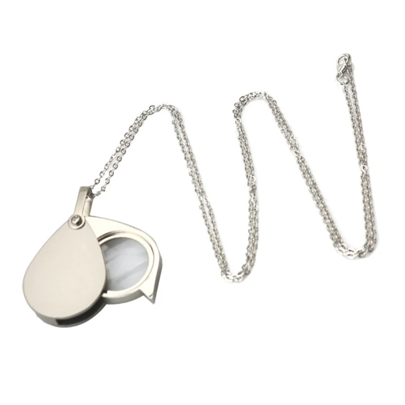 A2UD Utility Monocle Lens Necklace With 10X Magnifier Coin Glass Pendant