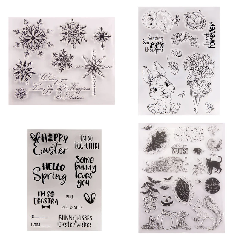 

Clear Stamps Rubber Stamp for Card Making, Transparent Silicone Ink Stamps Seal for DIY Scrapbooking Decoration Album Crafts