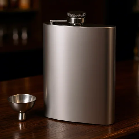 LMETJMA 1 4 5 6 7 8 9 10 oz Stainless Steel Hip Flask with Funnel Pocket Hip Flask Alcohol Whiskey Hip Flask Screw Cap KC0139