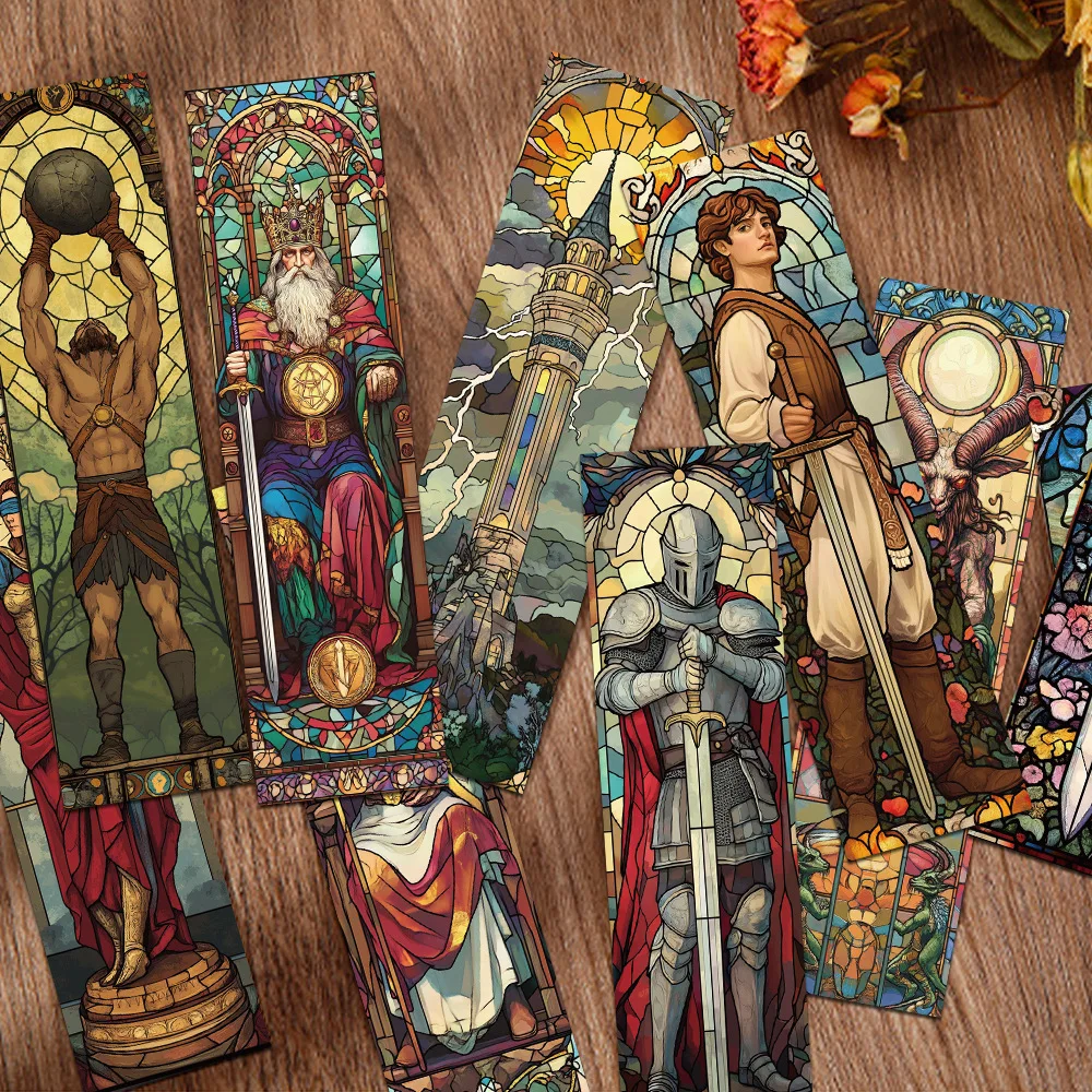 30Pcs Tarot Stained Glass Bookmarks Unique Design Simple Creative Artistic Style Exquisite Craftsmanship Convenient Sticky Note
