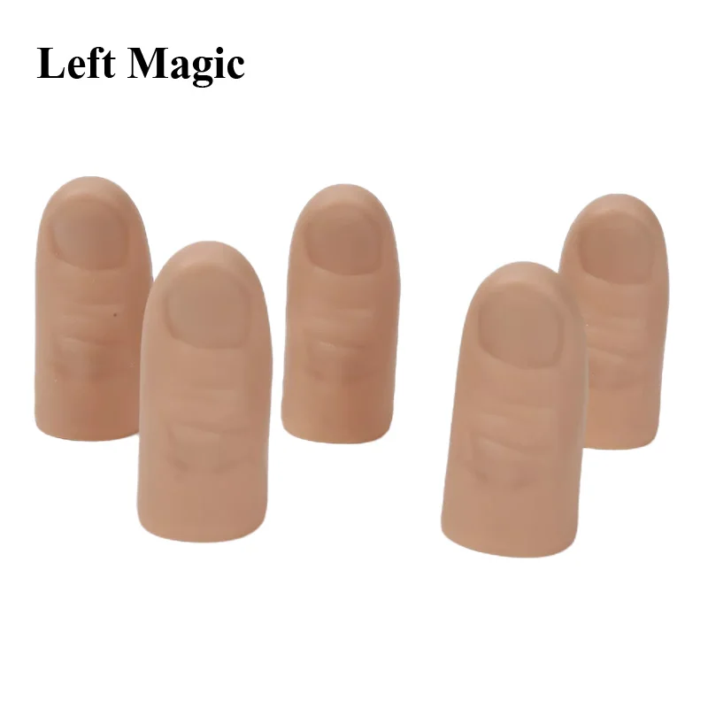 5pcs PET Thumb Tip Magic Tricks Magician Accessory Close Up Illusions Gimmick Mentalism Prop Fake Thumb Tip Silk Vanish Magia