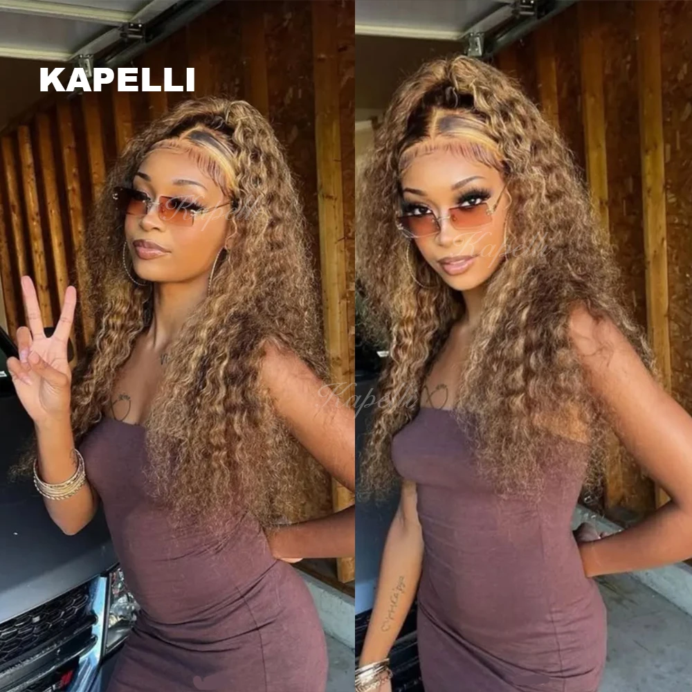 P427 Highlight Curly Human Hair Afro Kinky Weave Curly Hair Ombre Brazilian Human Hair Weave Bundles Deal