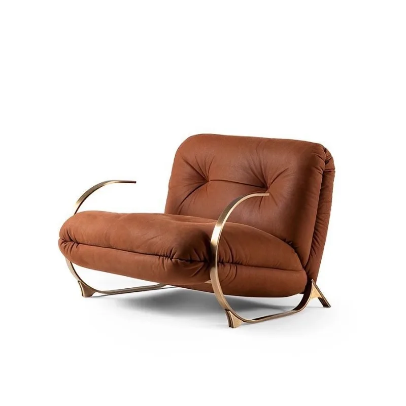 

Italian modern designer C shape leisure chair living room Internet celebrity stainless steel single chair simple sofa chair