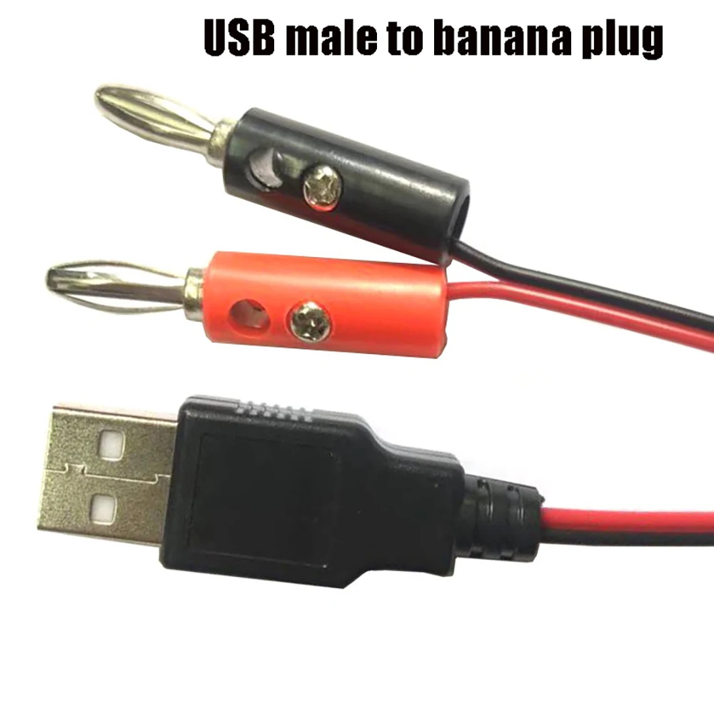 USB Male To 4MM Banana Plug Test Wire A Male Charging  Wire USB Plug To Banana Head Connection Conductive Wire  Flex Attachment