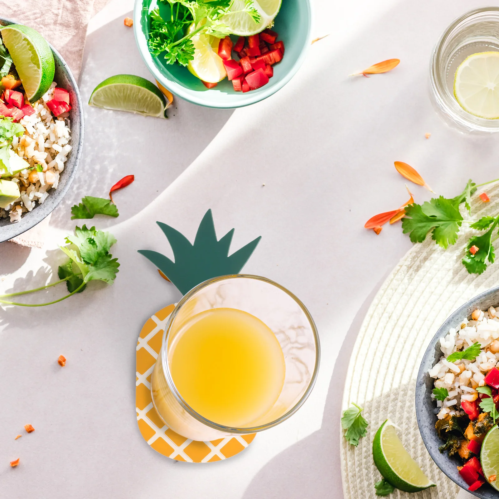 

Silicone Pineapple Coaster Cute Fruit Design Cup Mat for Drinks Decorative Desktop Protector Ideal for Party Festival Home