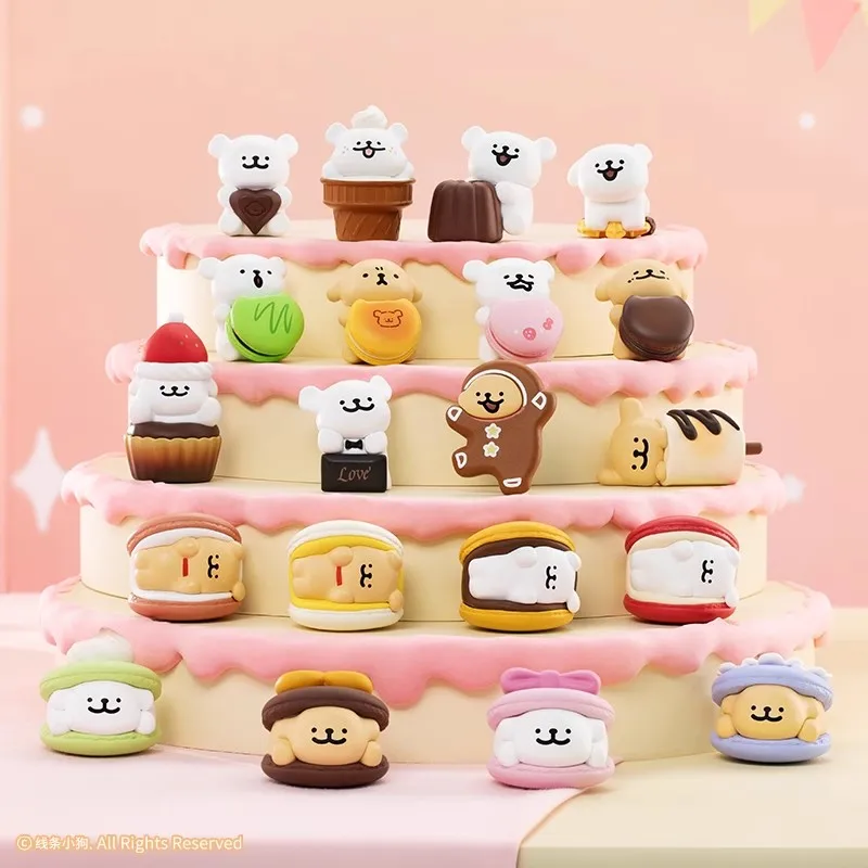

Line Puppy Dessert House Series Mini Doll Blind Box Kawaii Dog Action Figure Surprise Bag Mystery Box Desktop Ornaments Toy Gift