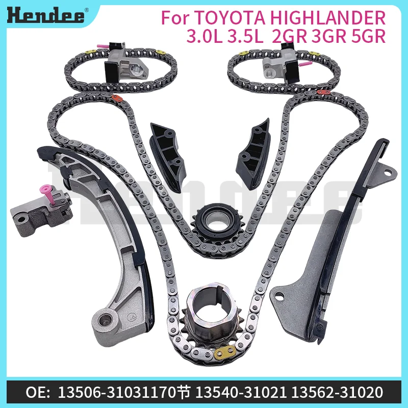

12 Piece Set Timing Chain Tensioner Rail Kit for TOYOTA HIGHLANDER 3.0L 3.5L 2GR 3GR 5GR,Automotive Parts OE:13506-31031-170