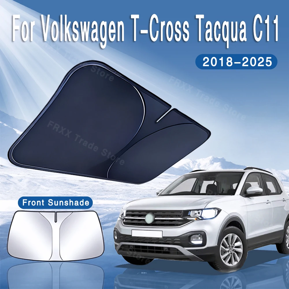 

Car Sun Visor Front Windshield Sunshade Heat Insulation Summer Auto Accessories For VW Volkswagen T-Cross Tacqua C11 2018~2025