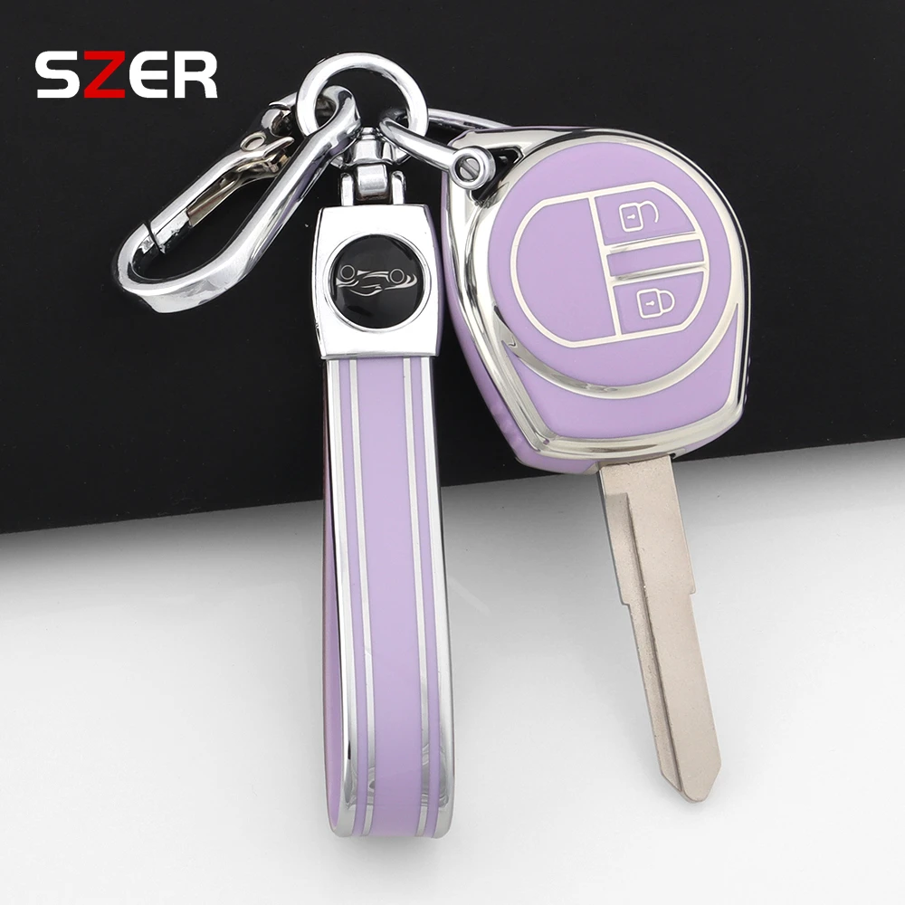 TPU Car Remote Key Case Cover Shell For SUZUKI SWIFT SX4 Liana Aerio Jimny Samurai Amagatarai Grand Vitara Auto Fob Keychain