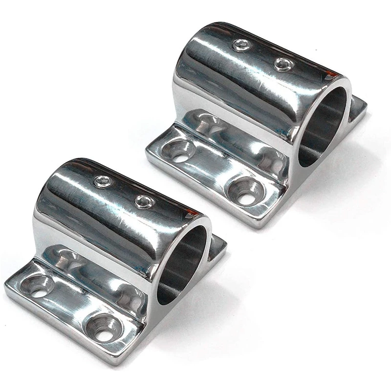 1 Pair Marine Boat Hand Rail 316 Stainless Steel 90 Degree Stanchion Rectangle Base Mount Hand Rail for 22mm Tube