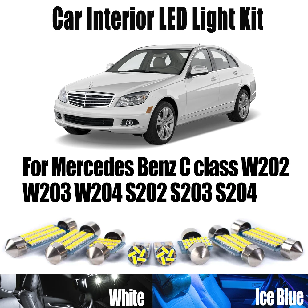 

LED Interior Map Dome Ceiling Trunk Light Kit Canbus For Mercedes Benz C class W202 W203 W204 S202 S203 S204 Car Accessories