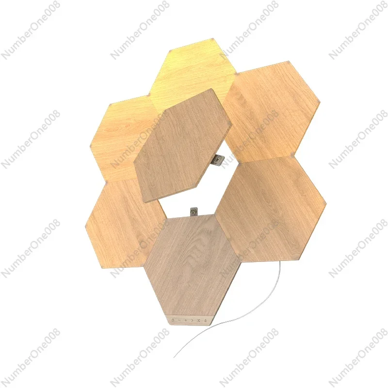 

Светодиодная панель Nanoleaf Strange Light All Things Wood Grain, имитирующая древесную текстуру, для гостиной, настенная, сотовая конструкция
