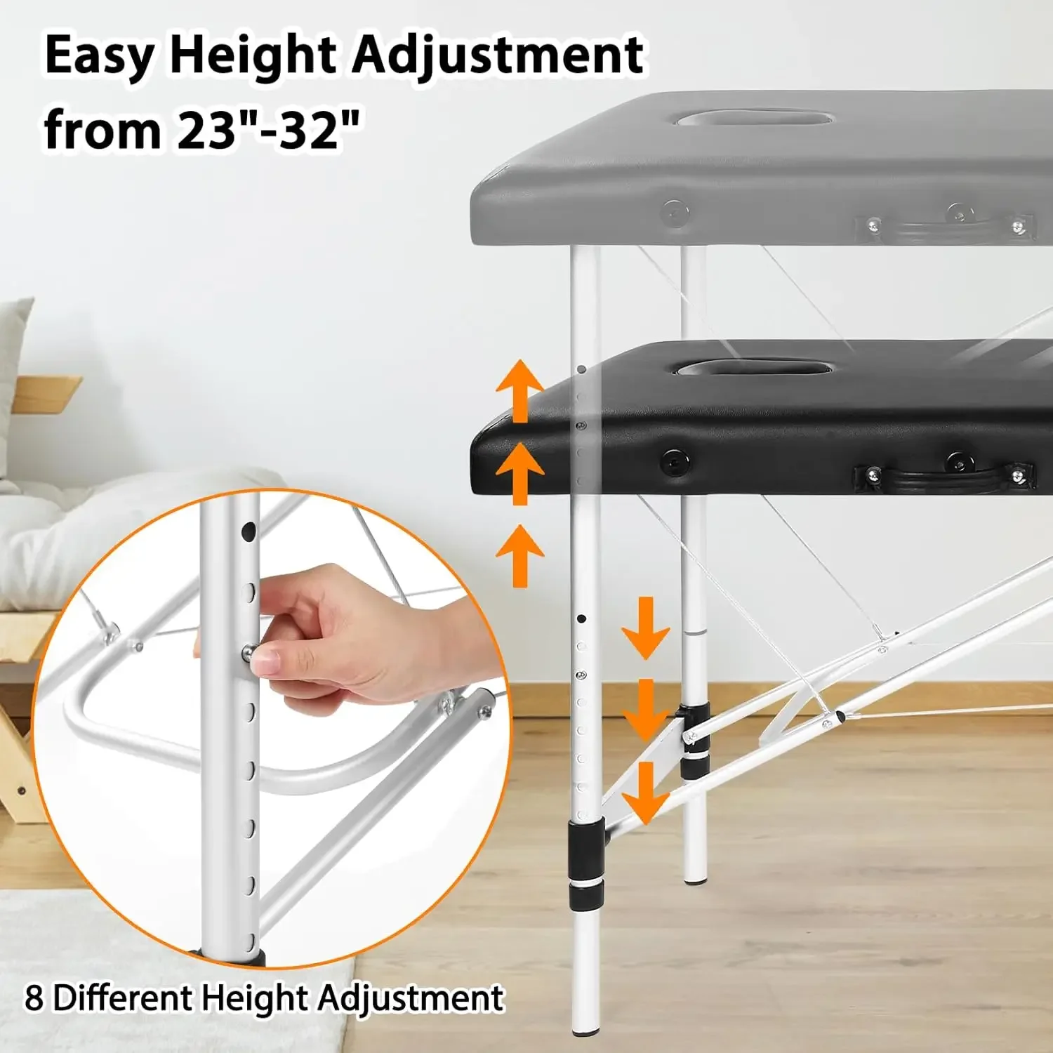 Table de Énergie Portable pour Extensions de Cils avec Oreiller, Accessoire de Salon, Spa