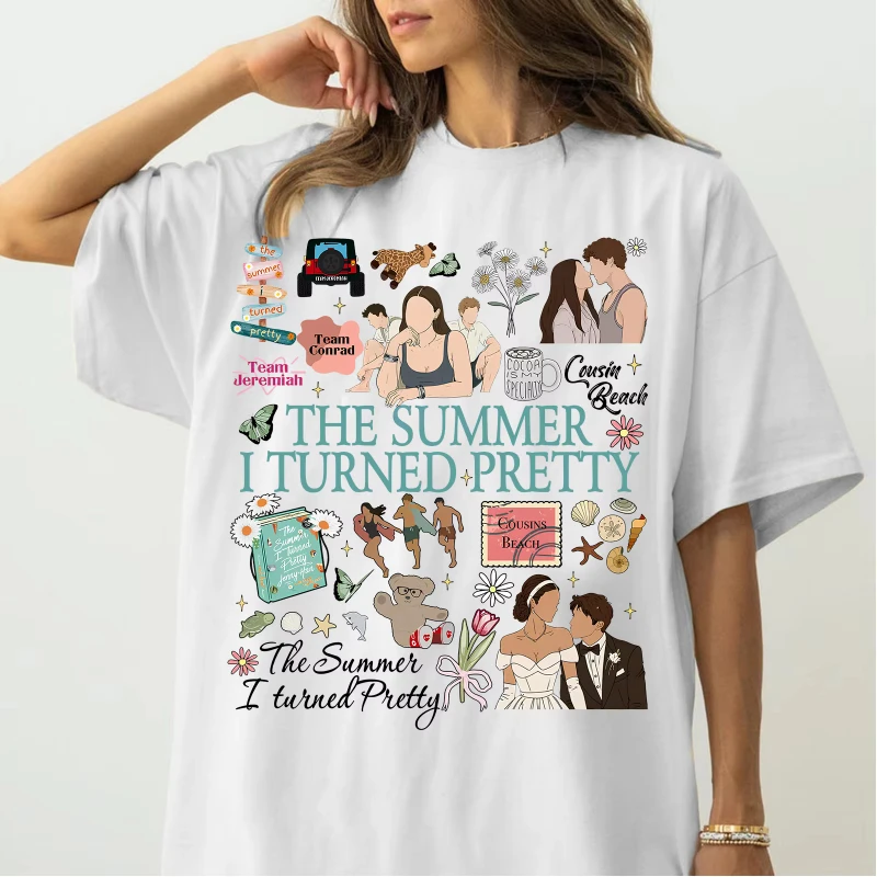 الصيف تحولت جميلة الموسم 3 تي شيرت المرأة فريق كونراد فريق البطن فريق إرميا تي شيرت كوزينز الشاطئ تي شيرت لمحبي هدية