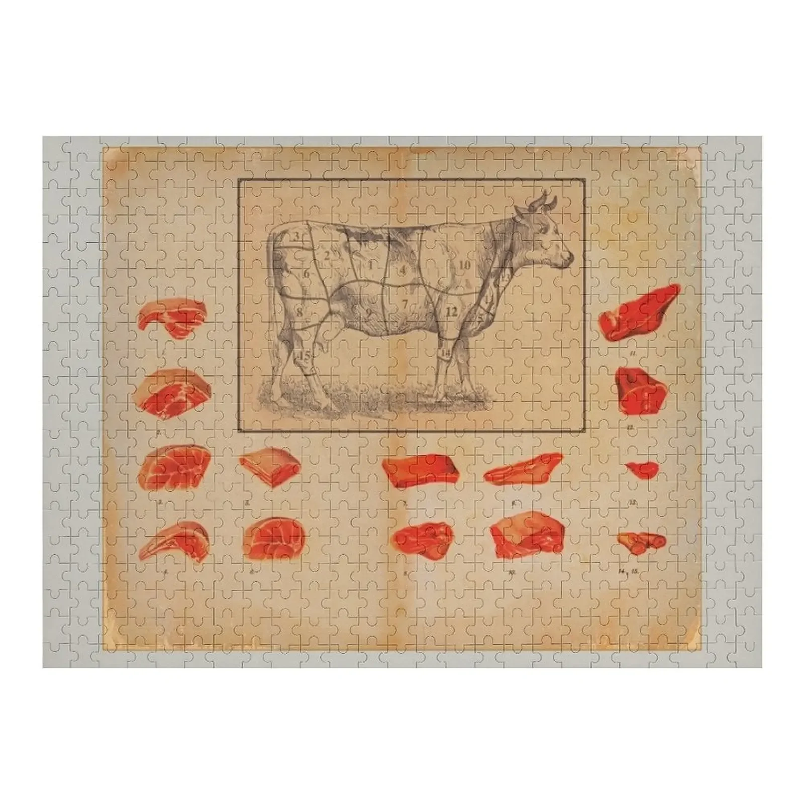 

vintage butcher shop ad Jigsaw Puzzle Jigsaw For Kids Custom Name Child Toy Animal Puzzle