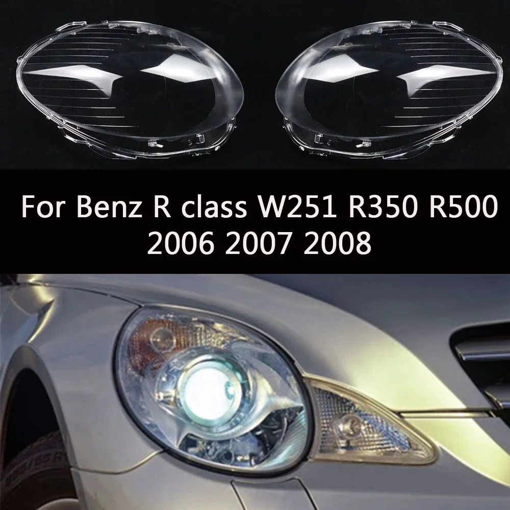 

HTTCY For Mercedes Benz R class W251 2006 2007 2008 R350 R500 front Car Headlight Cover Lens Shell Lampcover Lampshade Headlamp