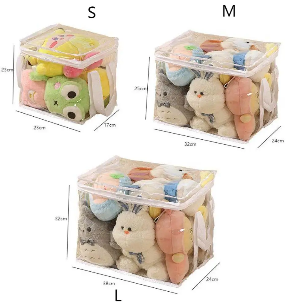 Multifunctional Toy Storage Bag Household Large Capacity Portable Transparent Doll   Waterproof Book Plastic Organizer Basket