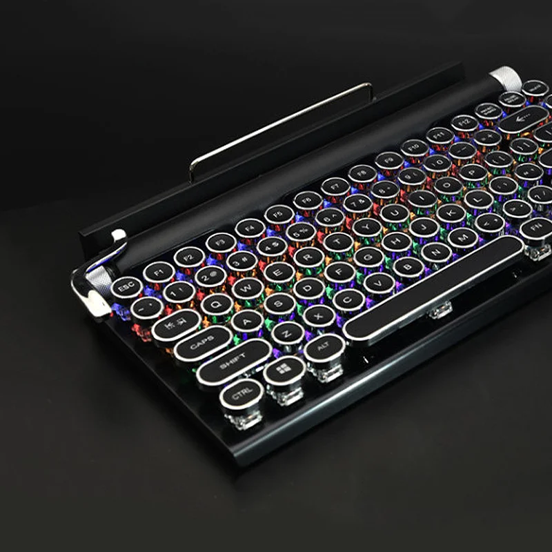 Mechanical RGB backlit keyboard switch waterproof 83 keys wireless game typewriter seven colors