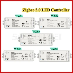 Controlador LED WZS1/2/3/4/5 Zigbee 3,0 DC12-24-36V control de voz/Google/Alexa para tira de luces Led CCT RGB RGBW RGB + CCT de un solo Color