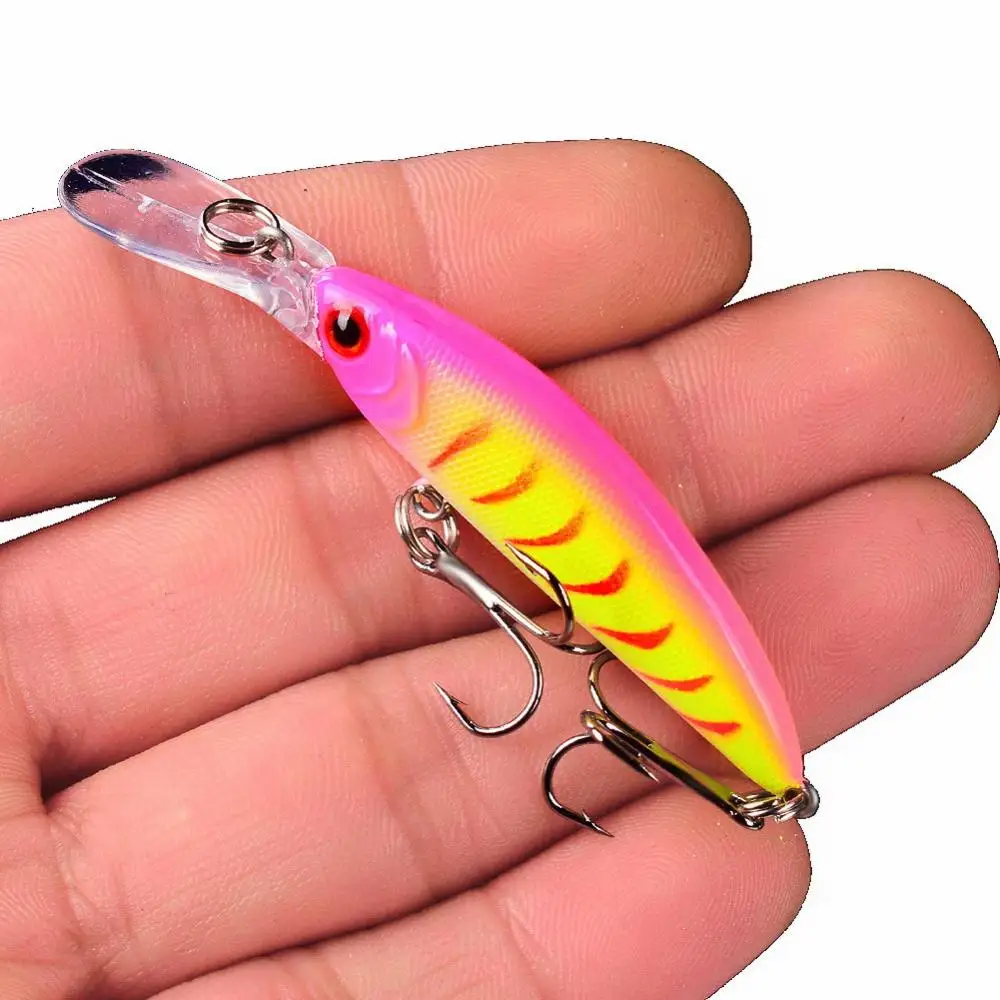 Black Minnow Lure 70mm 6g Bait Ocean Boat Fishing Lures 3d Eyes Plastic Hard Jerkbait Artificial Baits For Fishing With 8# Hooks