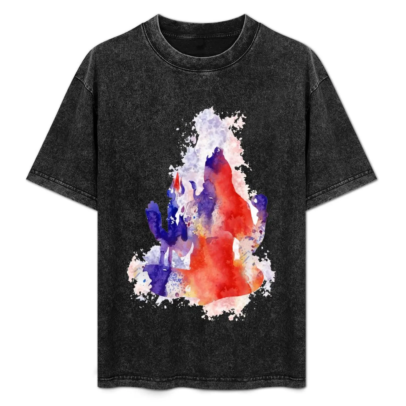

Shiva, watercolor Shiva, Lord Shiva, Shiva art T-Shirt Basic Solid Color Short Sleeve Cotton Top