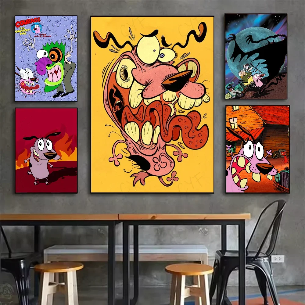 Affiche de dessin animé C-COURAGE The C-Cowardly Dog, affiches et impressions sur toile esthétiques, image d'art murale pour le salon