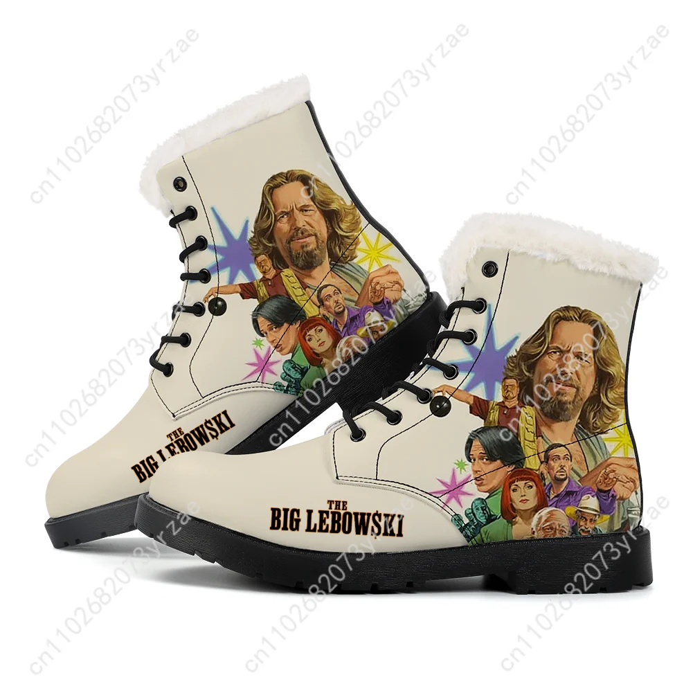 The Big Lebowski Plush Boot Men Women Teenager Casual Shoe Outdoor Warm Boot High Quality Personalized Pattern Custom Shoes