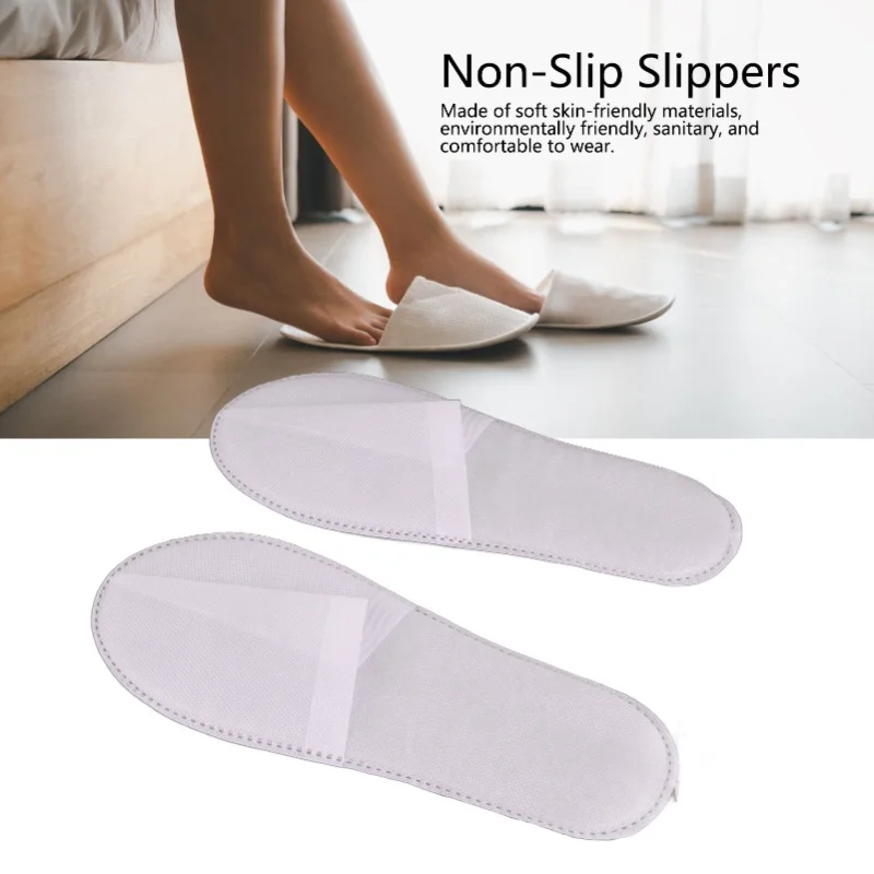 50 زوجًا من النعال المحمولة للجنسين غير القابلة للانزلاق للاستعمال مرة واحدة للمنزل والمنتجعات الصحية وحفلات الضيوف (3 مم لوح أبيض غير منسوج) #6