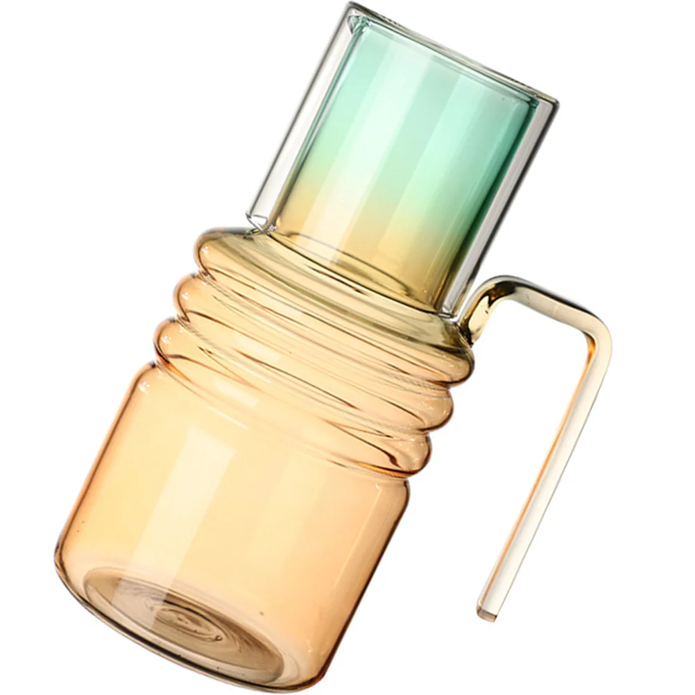 مجموعة واحدة من إبريق المشروبات الباردة ذات السعة الكبيرة من الزجاج الشفاف مع كوب متعدد الوظائف لمطعم المكتب المنزلي