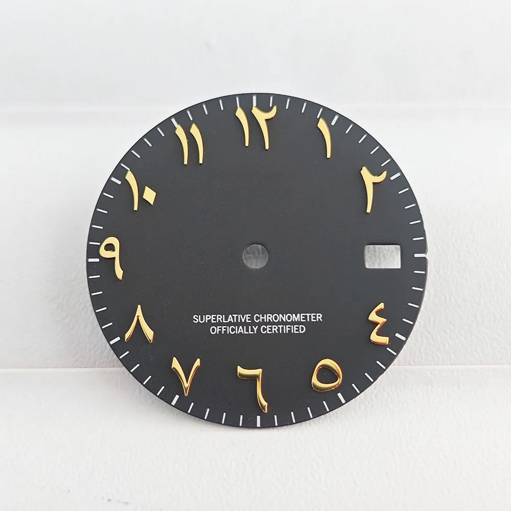 Мужские часы NH35, циферблат с арабскими цифрами, циферблат 28,5 мм для NH35, корпус с автоматическим механизмом, ремешок, аксессуары для часов