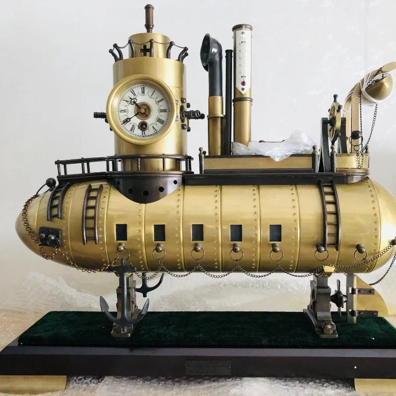 Clock machinery All-copper clockwork powered ship clock