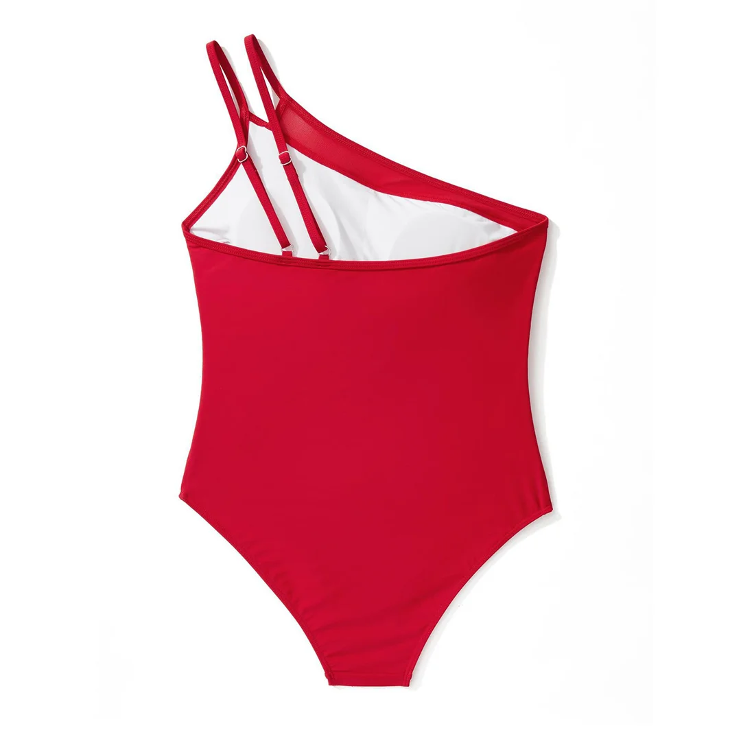 S - XXL Sexy One-Shoulder-Badeanzug mit hohem Beinausschnitt, einteiliger Badeanzug für Damen, gestreifter Monokini-Badeanzug, Badebekleidung, Badeanzug V7096 – Detail 15