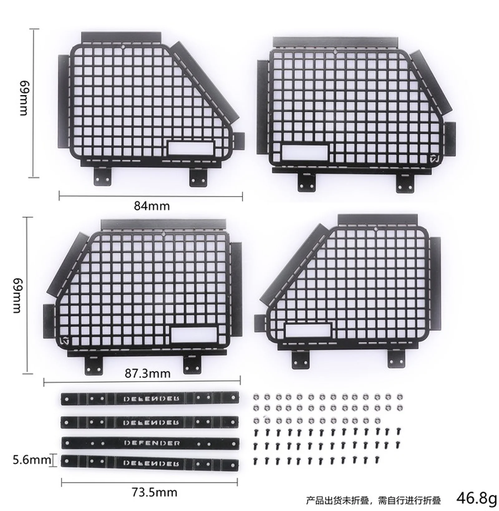 Window Mesh  for   Defender 82056-4 Metal Protective Net for D90 D110 1/10 RC Crawler Car